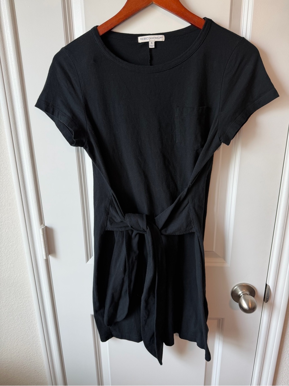⚡️Rebecca Minkoff Black Tie-Waist Mary T-Shirt Dress